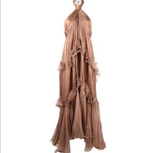 Maria Lucia Hohan Zadie Bronze-toned 100% Silk Dress